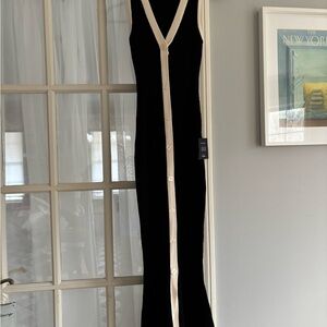 Lulu's Black and Cream Maxi Dress